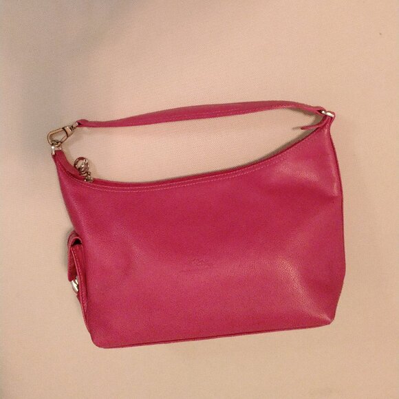 Longchamp Pink Pebbled Leather Hobo Bag  EUC - Picture 3 of 13